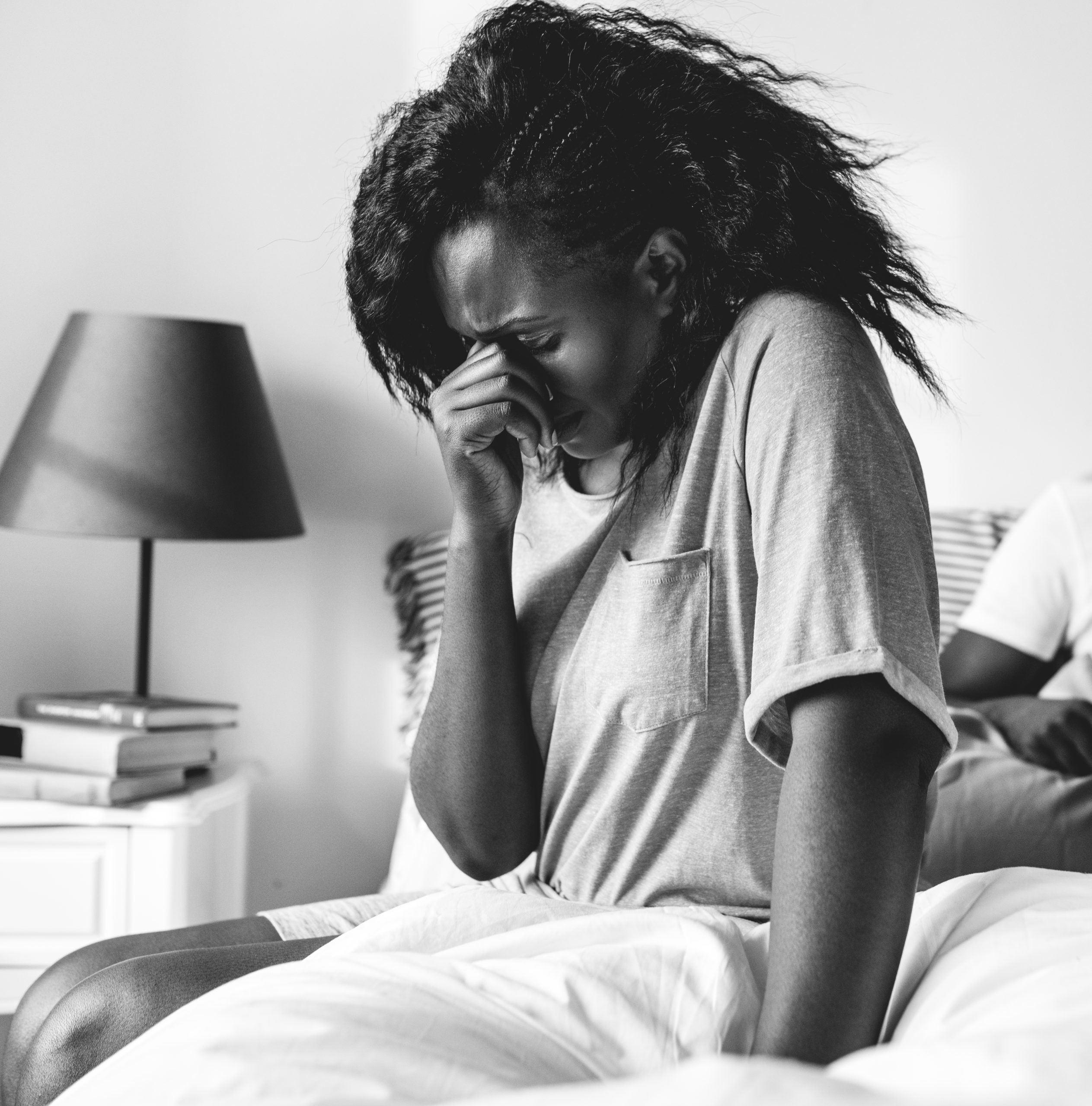 Sad woman crying